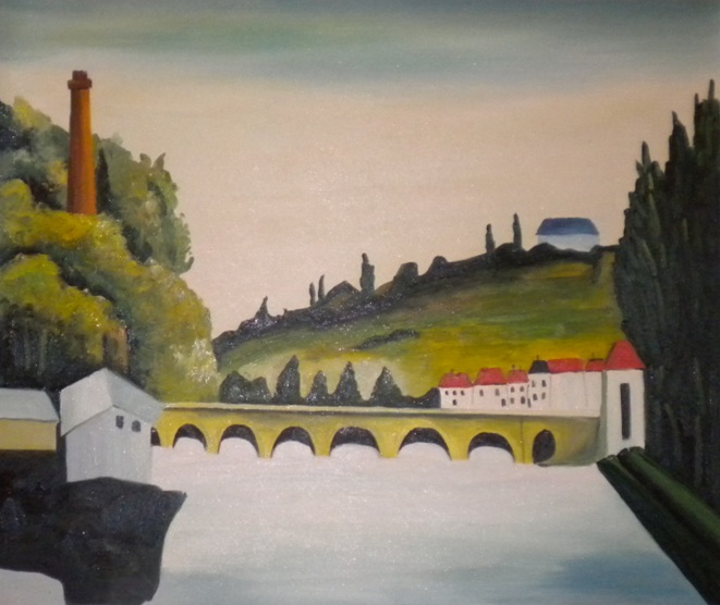 Vendita falso d'autore Paesaggio II di Rousseau